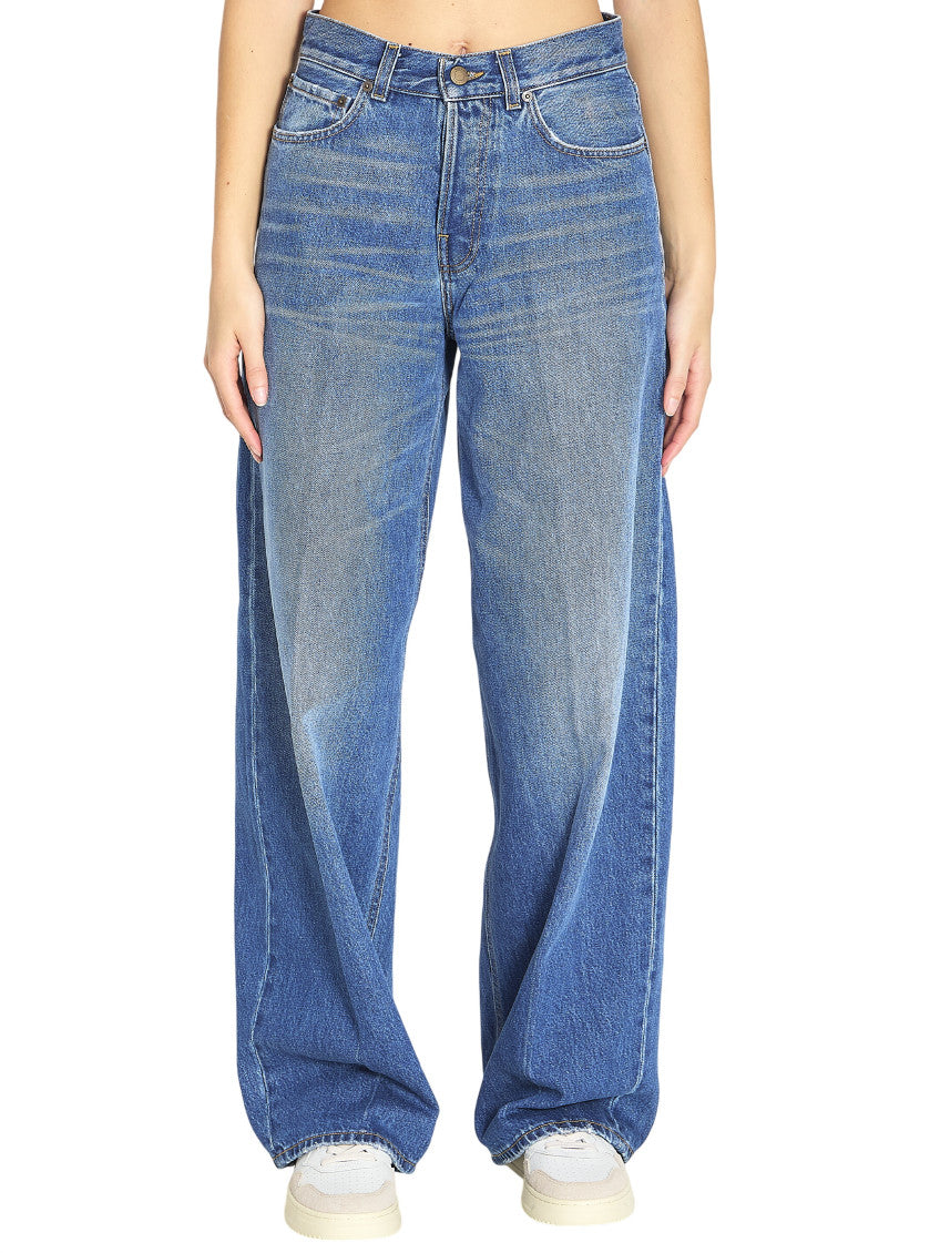 Blue Straight Mid Rise Jeans 1