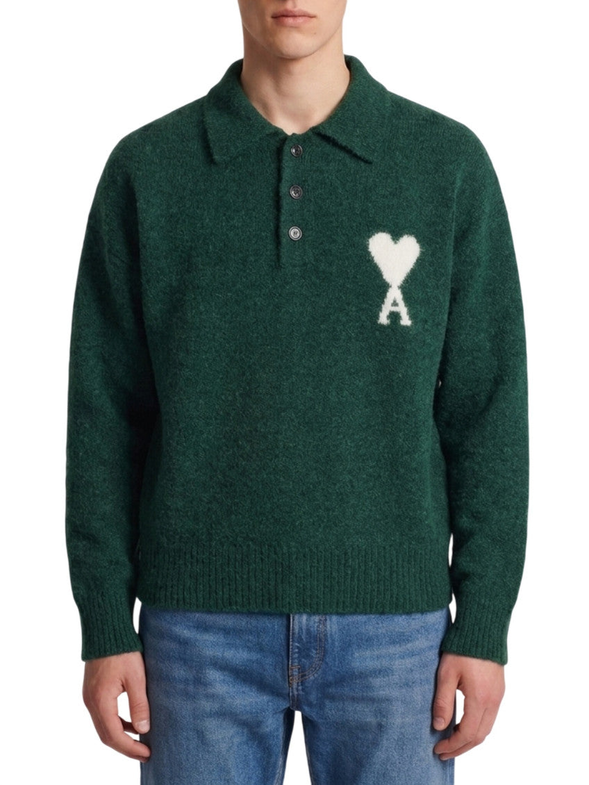 Bottle Green Polo Sweater 1
