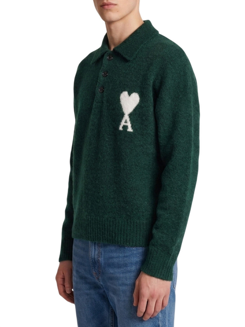 Bottle Green Polo Sweater 3