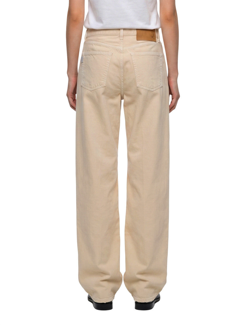 Beige Straight High Rise Jeans 2