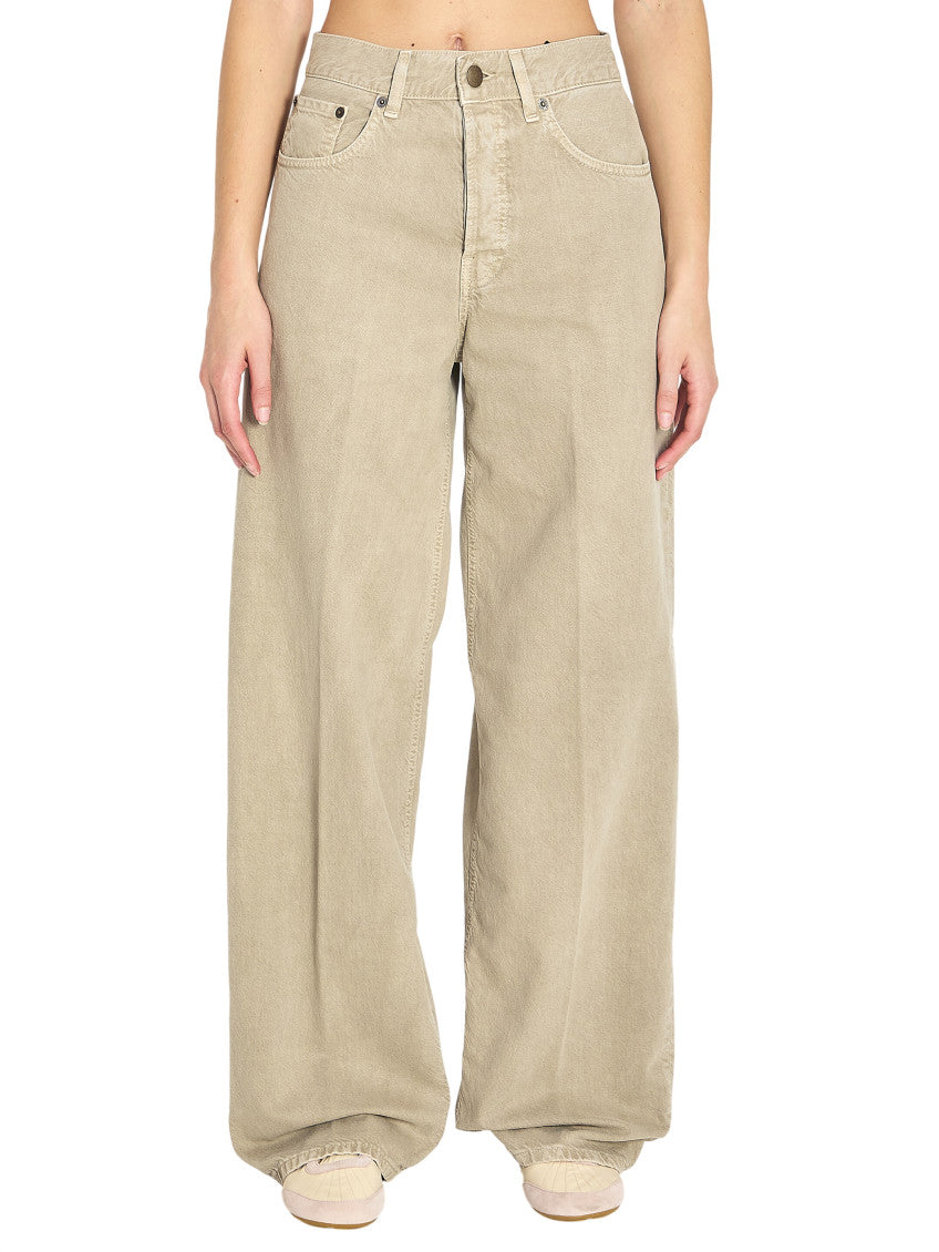 Beige Regular Mid Rise Jeans 1