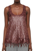 Red Embellished Scoop Neck Top 1