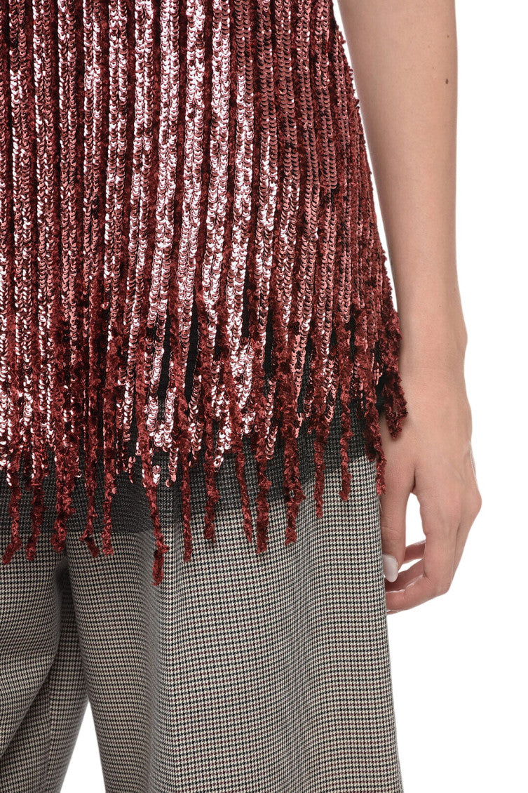 Red Embellished Scoop Neck Top 3
