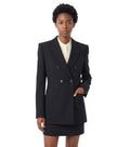 Black Peaked Lapel Blazer 1