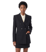 Black Peaked Lapel Blazer 1