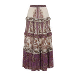 Purple Paisley Calf Length Skirt 1