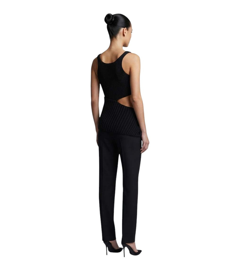 Black Knitted Scoop Neck Top 2