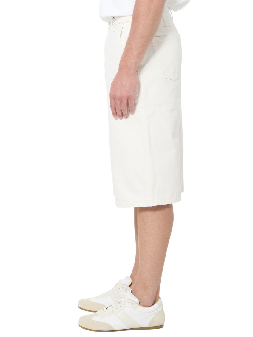 White Relaxed Solid Shorts 2