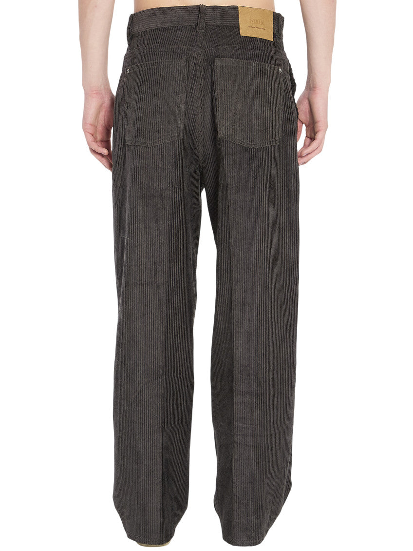 Dark Grey Corduroy Trousers 3