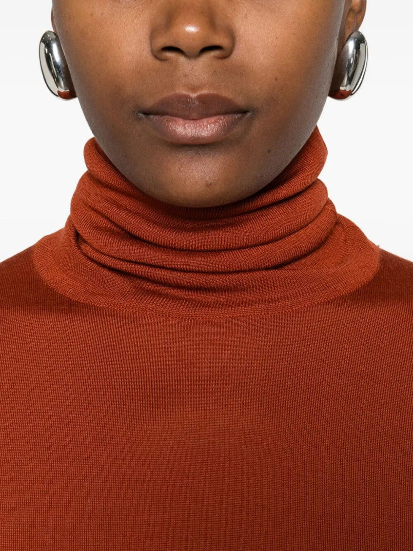 Rust Red High-neck Sweater 5