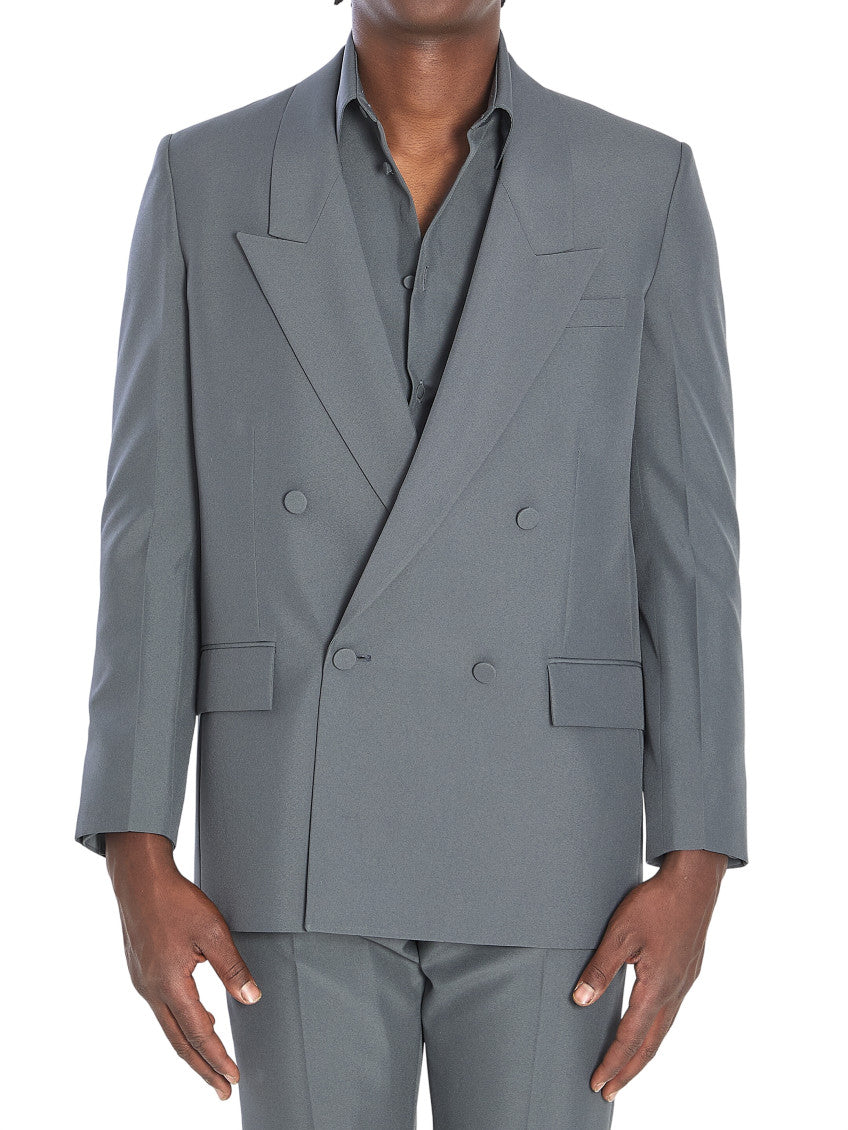 Grey Peaked Lapel Blazer 1