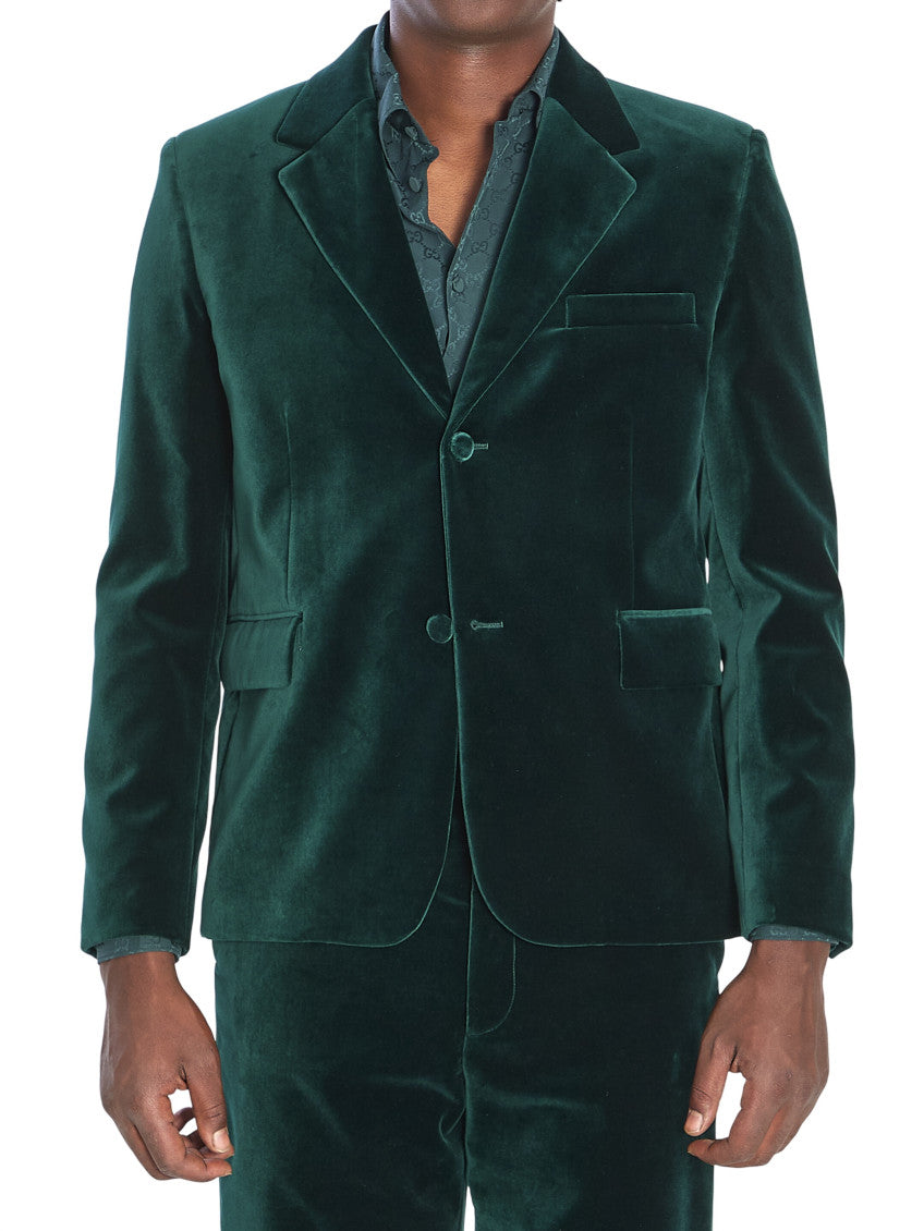 Green Notched Lapel Blazer 1
