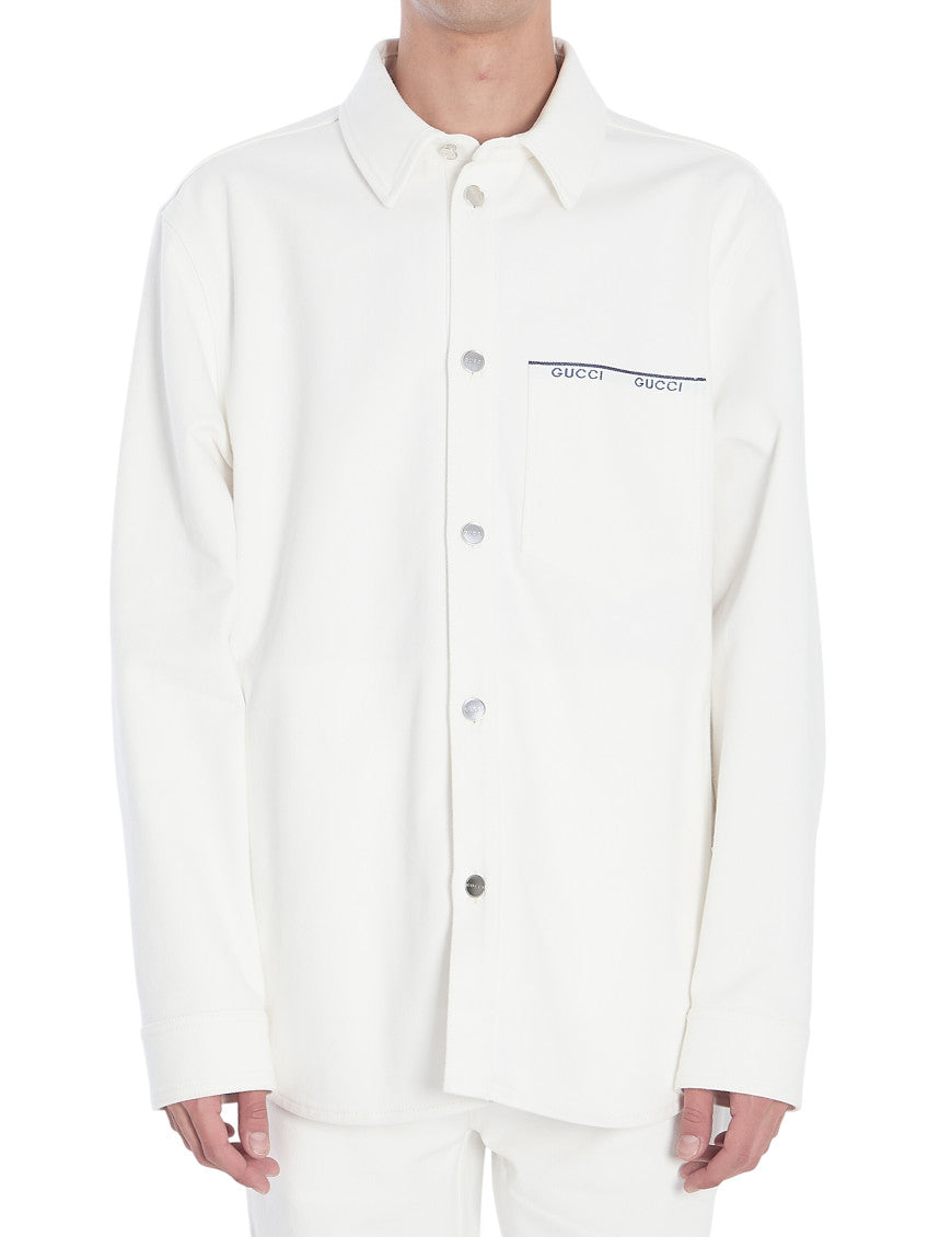 White Relaxed Logo Shirt 1