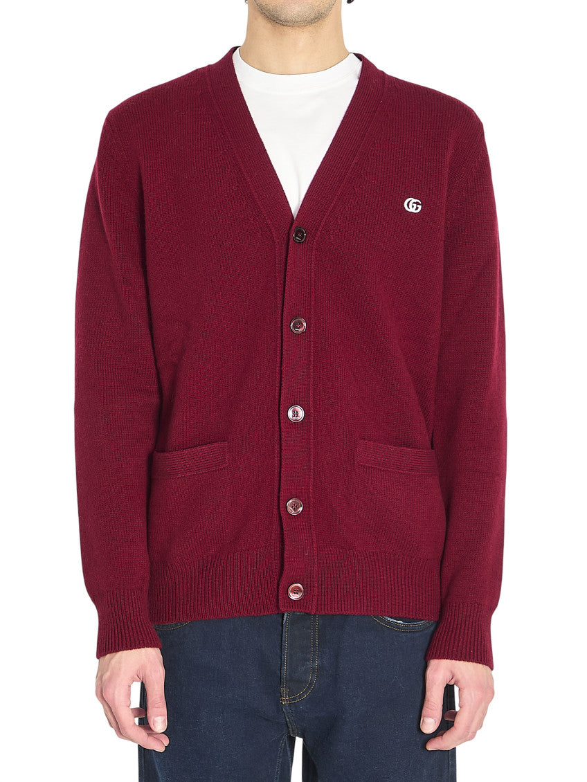 Maroon V Neck Logo Cardigan 1