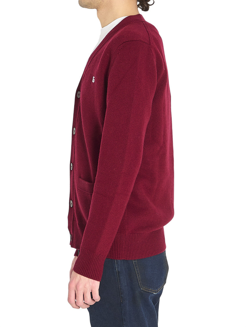 Maroon V Neck Logo Cardigan 2