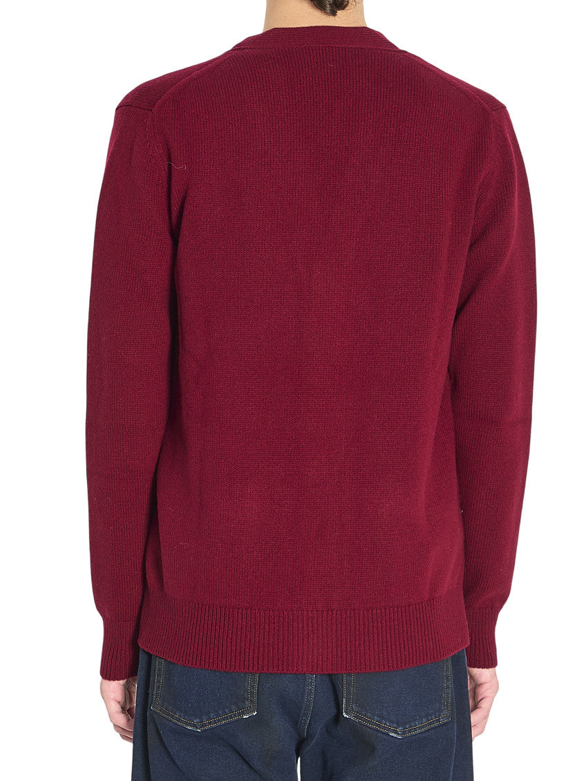 Maroon V Neck Logo Cardigan 3