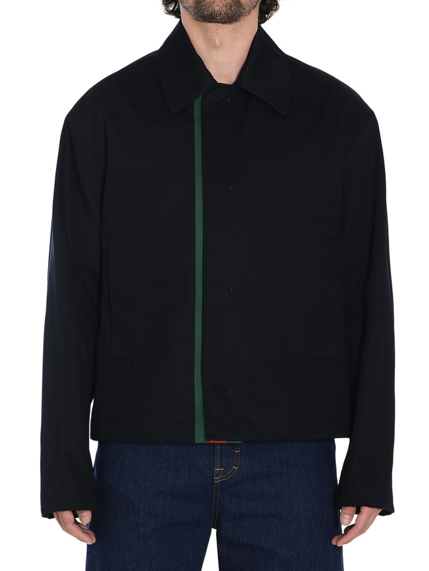 Dark Blue Shirt Collar Jacket 1