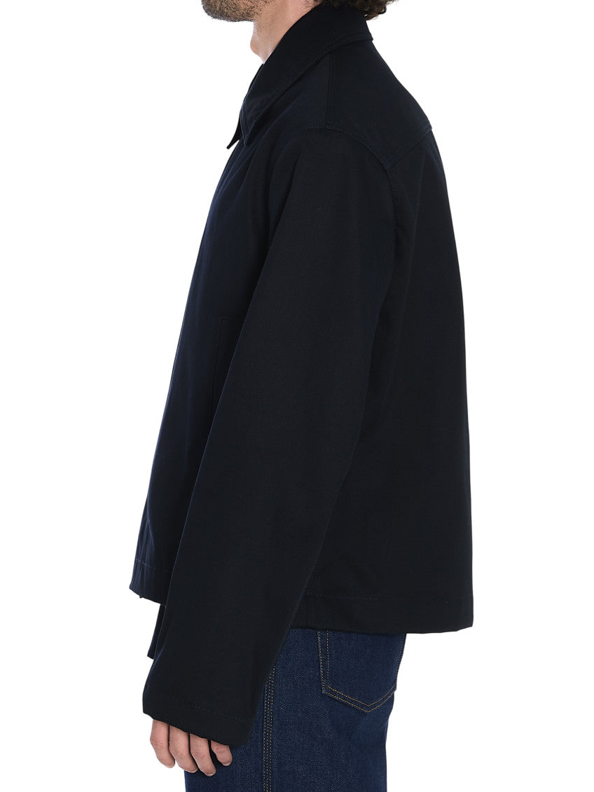 Dark Blue Shirt Collar Jacket 2
