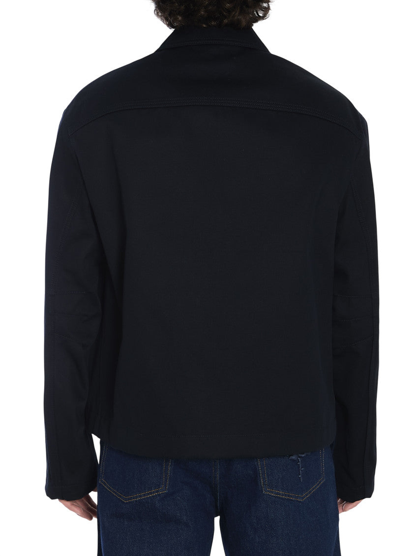 Dark Blue Shirt Collar Jacket 3