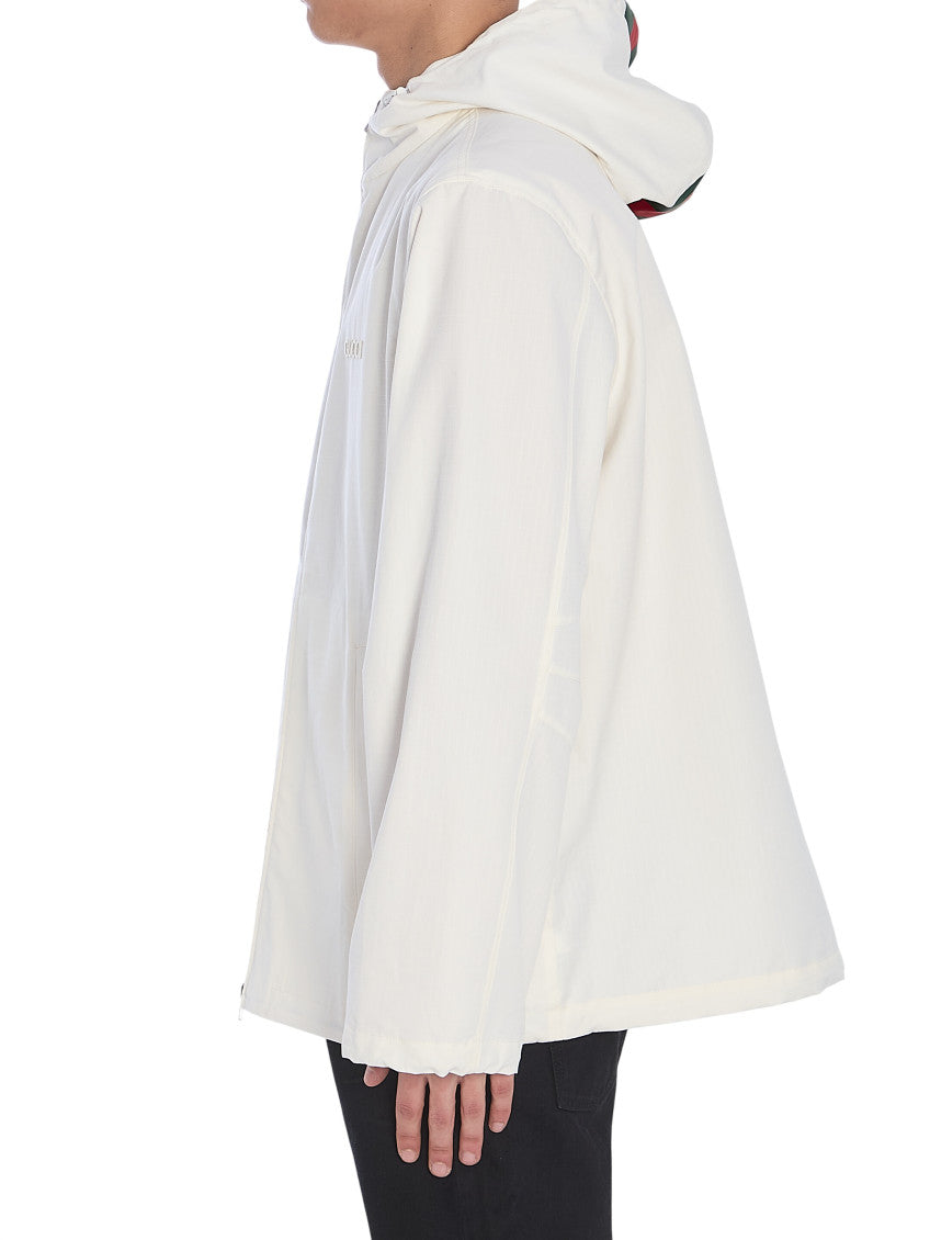 White Solid Hood Jacket 2