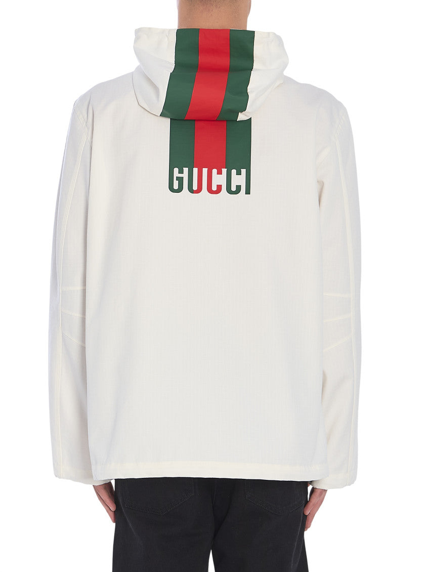 White Solid Hood Jacket 3
