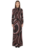 Multi Abstract Shirt Collar Maxi Dress 1