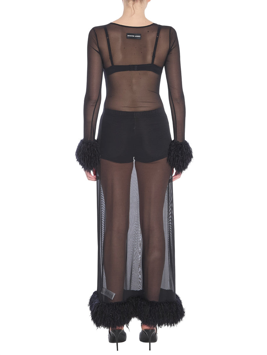 Black Transparent Round Neck Dress 2