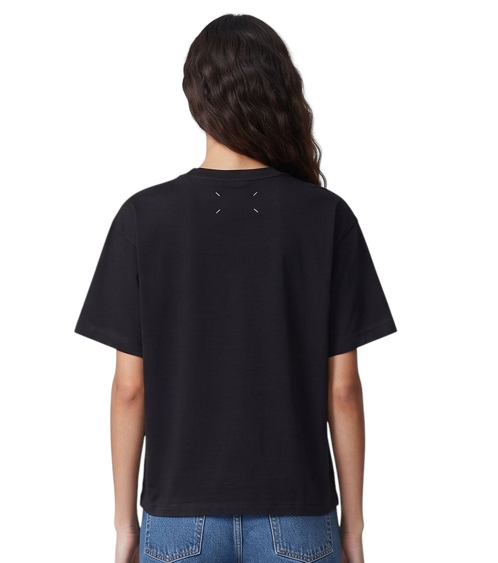 Black Floral Crew Neck T-Shirt 4