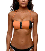Orange Color Block Swimwear 1