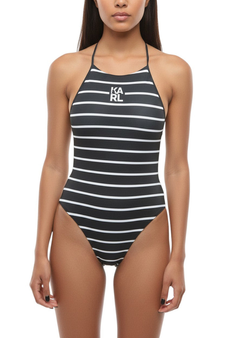 BlackWhite Stripes Swimwear 1
