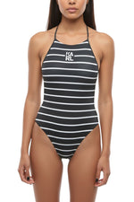 BlackWhite Stripes Swimwear 1