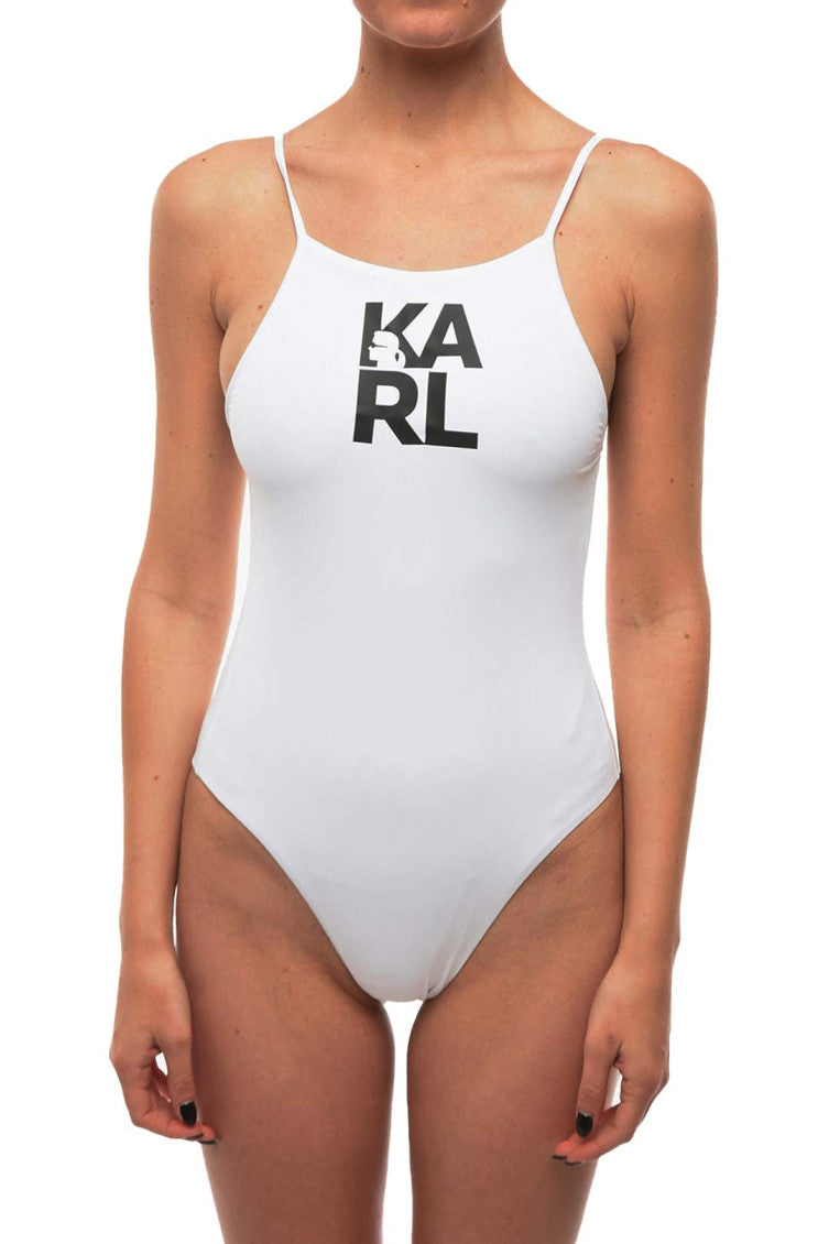 White Logo Swimwear 1