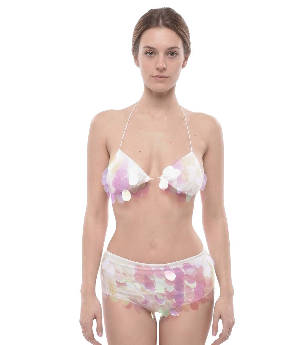 White Embellished Swimwear 1