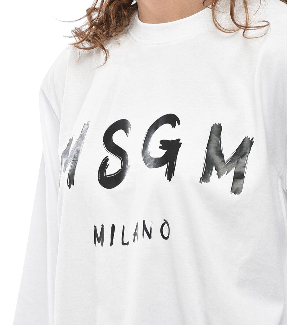 White Logo Crew Neck T-Shirt 3