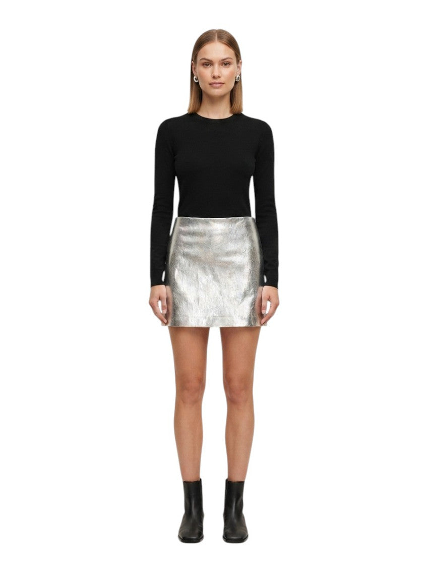 Silver Solid Above Knee Skirt 1