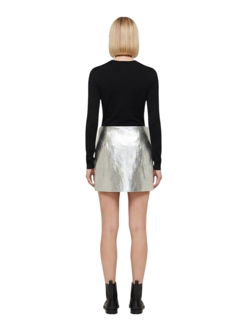 Silver Solid Above Knee Skirt 2