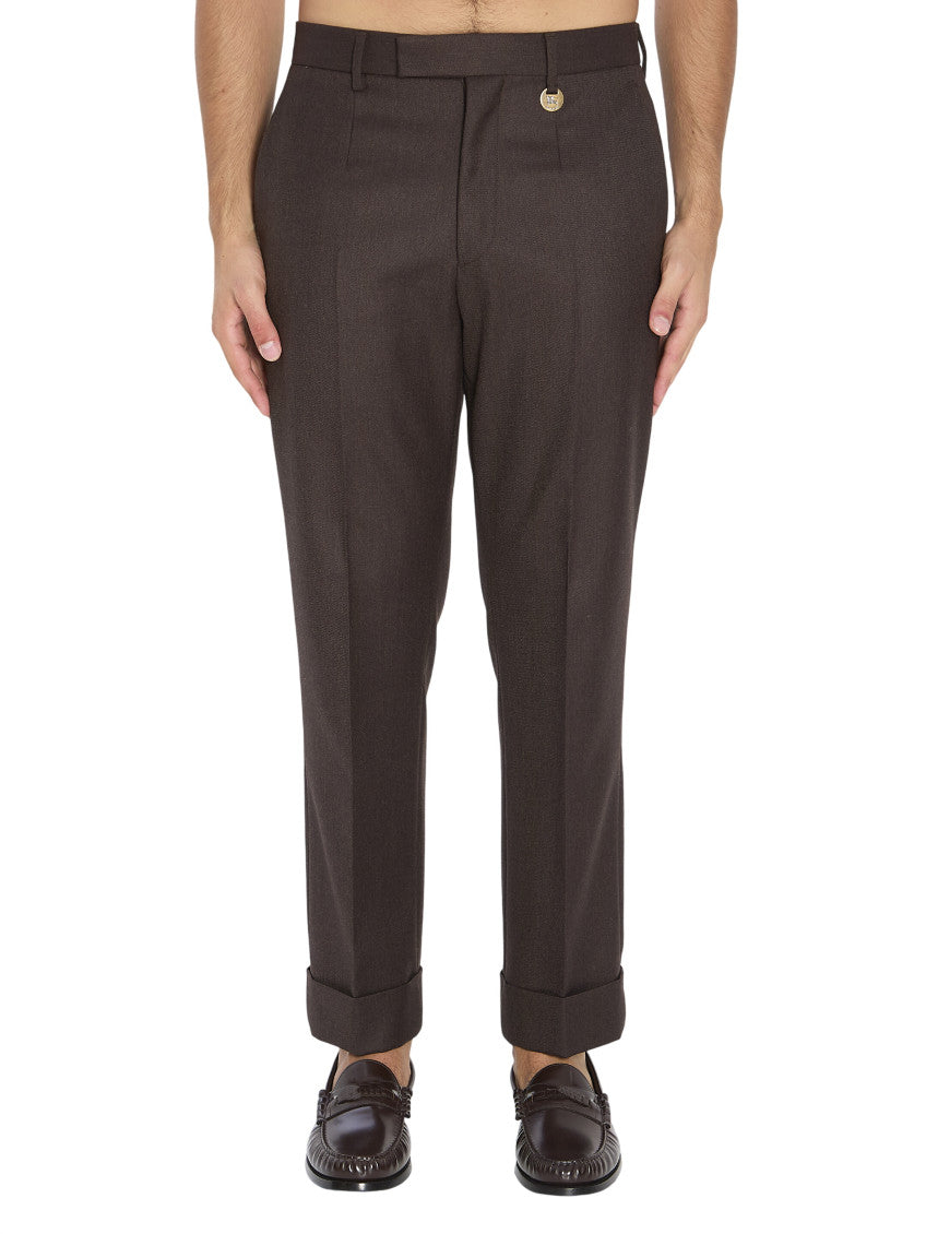 Dark Brown Solid Trousers 1