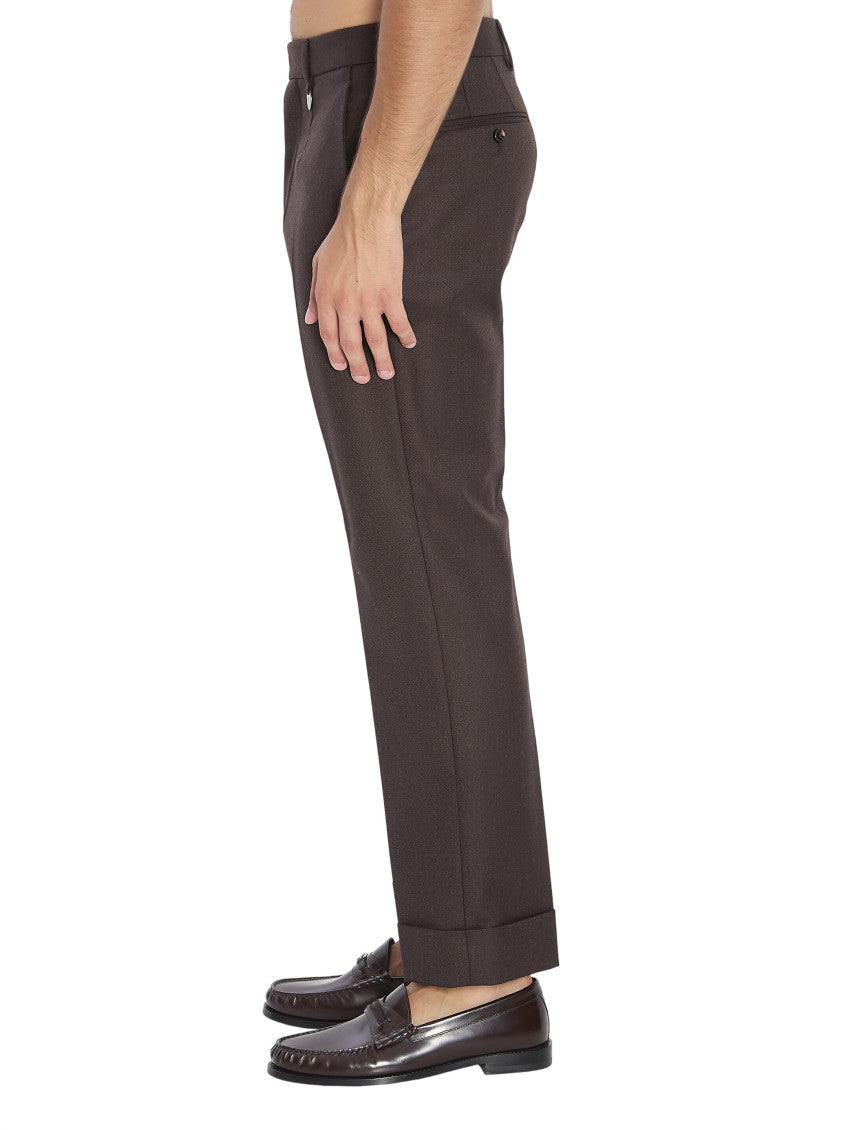Dark Brown Solid Trousers 2
