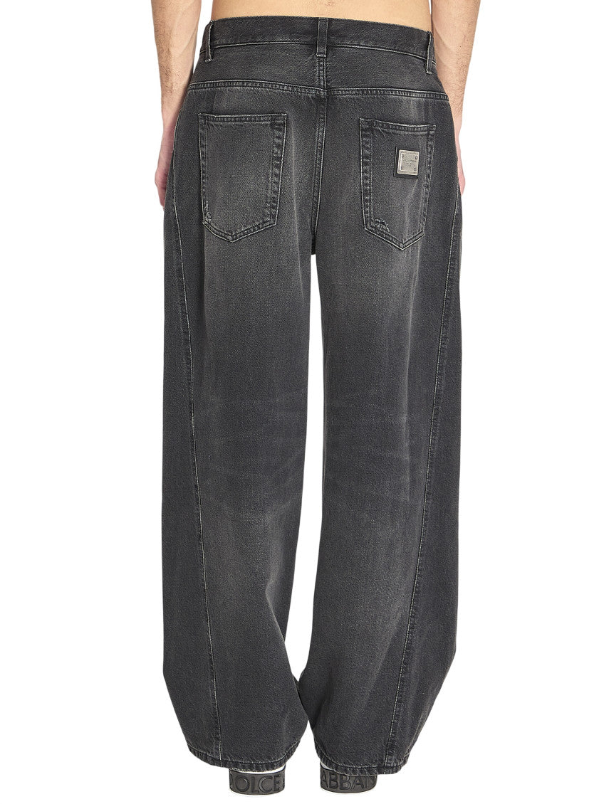 Black Relaxed Mid Rise Jeans 3