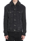 Black Shirt Collar Denim Jacket 1