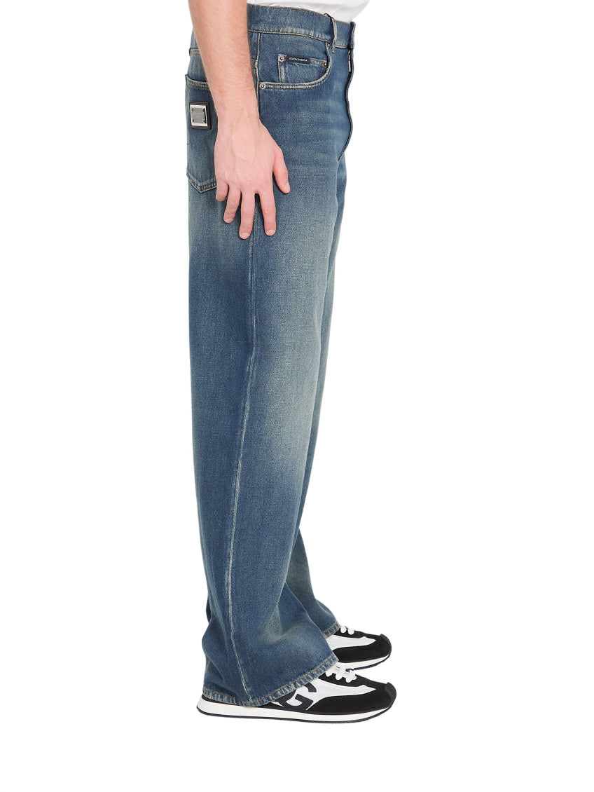 Blue Loose Mid Rise Jeans 2