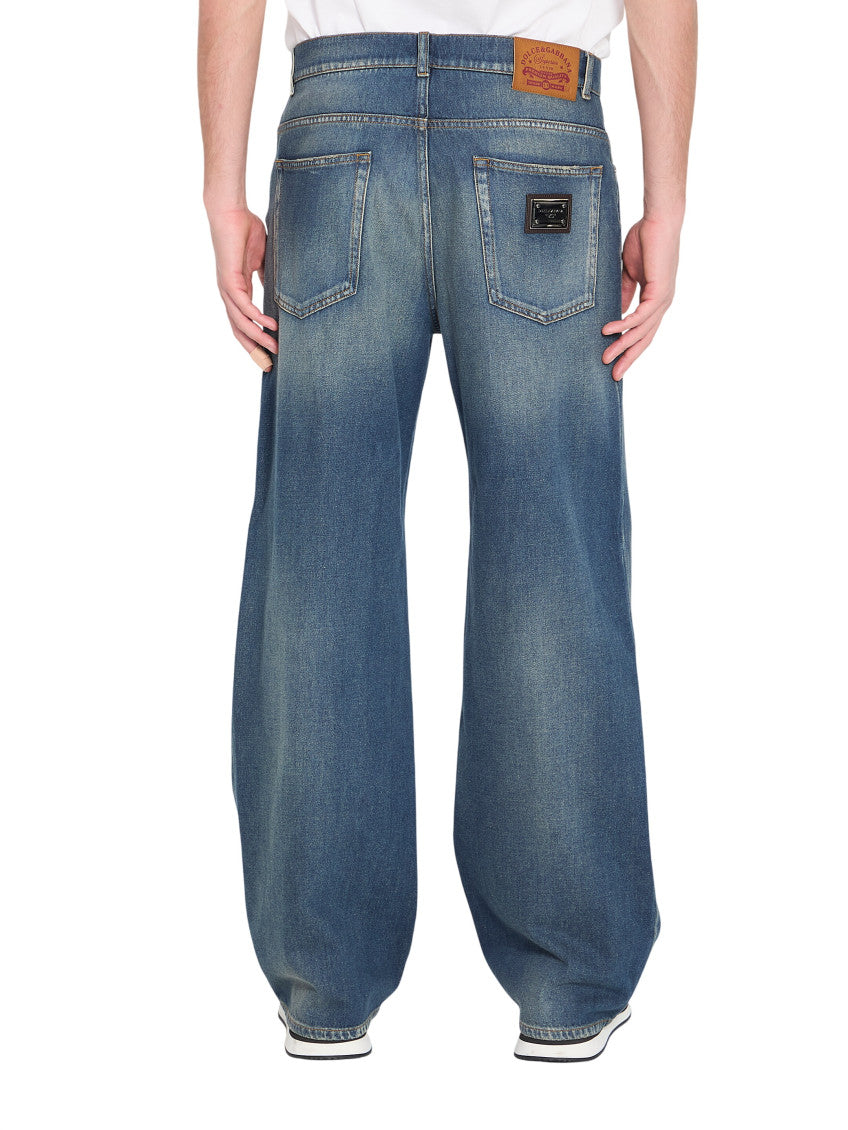 Blue Loose Mid Rise Jeans 3