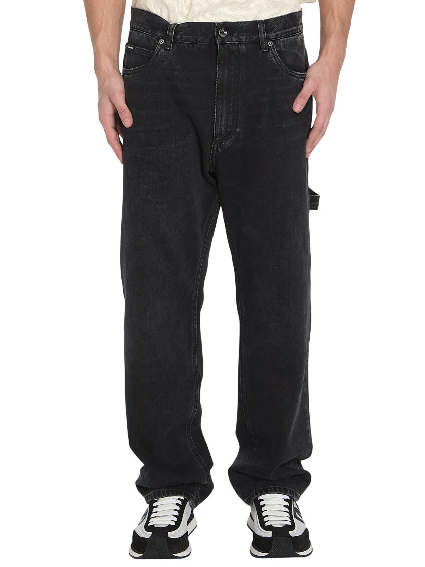 Black Relaxed Mid Rise Jeans 1