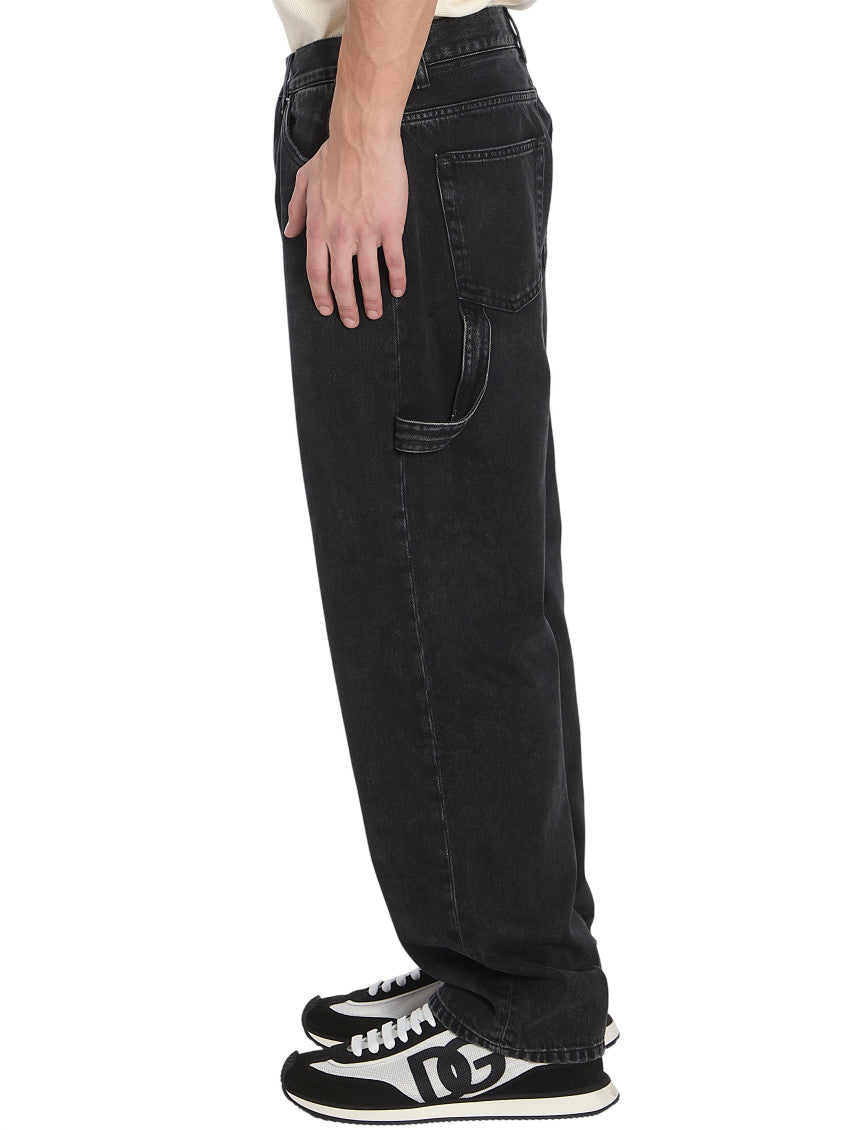 Black Relaxed Mid Rise Jeans 2
