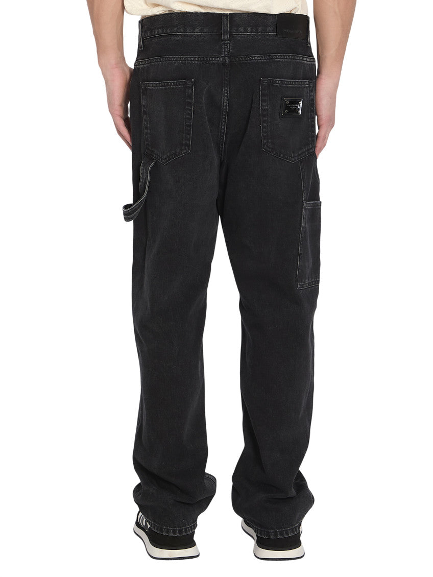 Black Relaxed Mid Rise Jeans 3