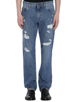 Blue Distressed Mid Rise Jeans 1