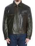 Black Solid Leather Jacket 1