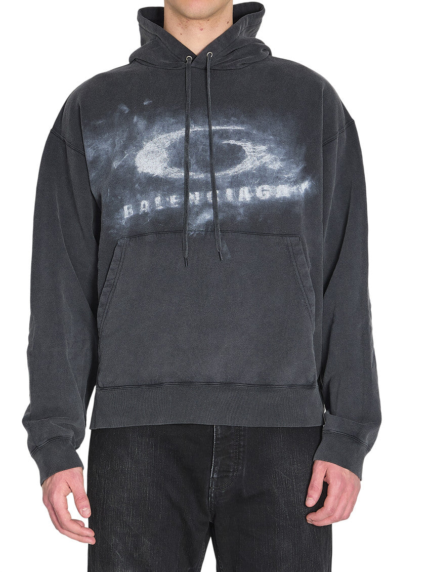 Black Relaxed Logo Hoodie 1