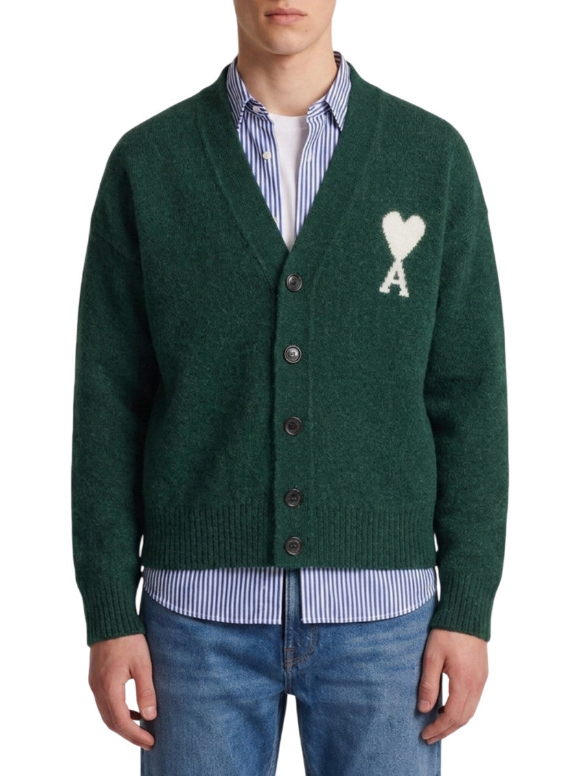 Green V Neck Cardigan 1