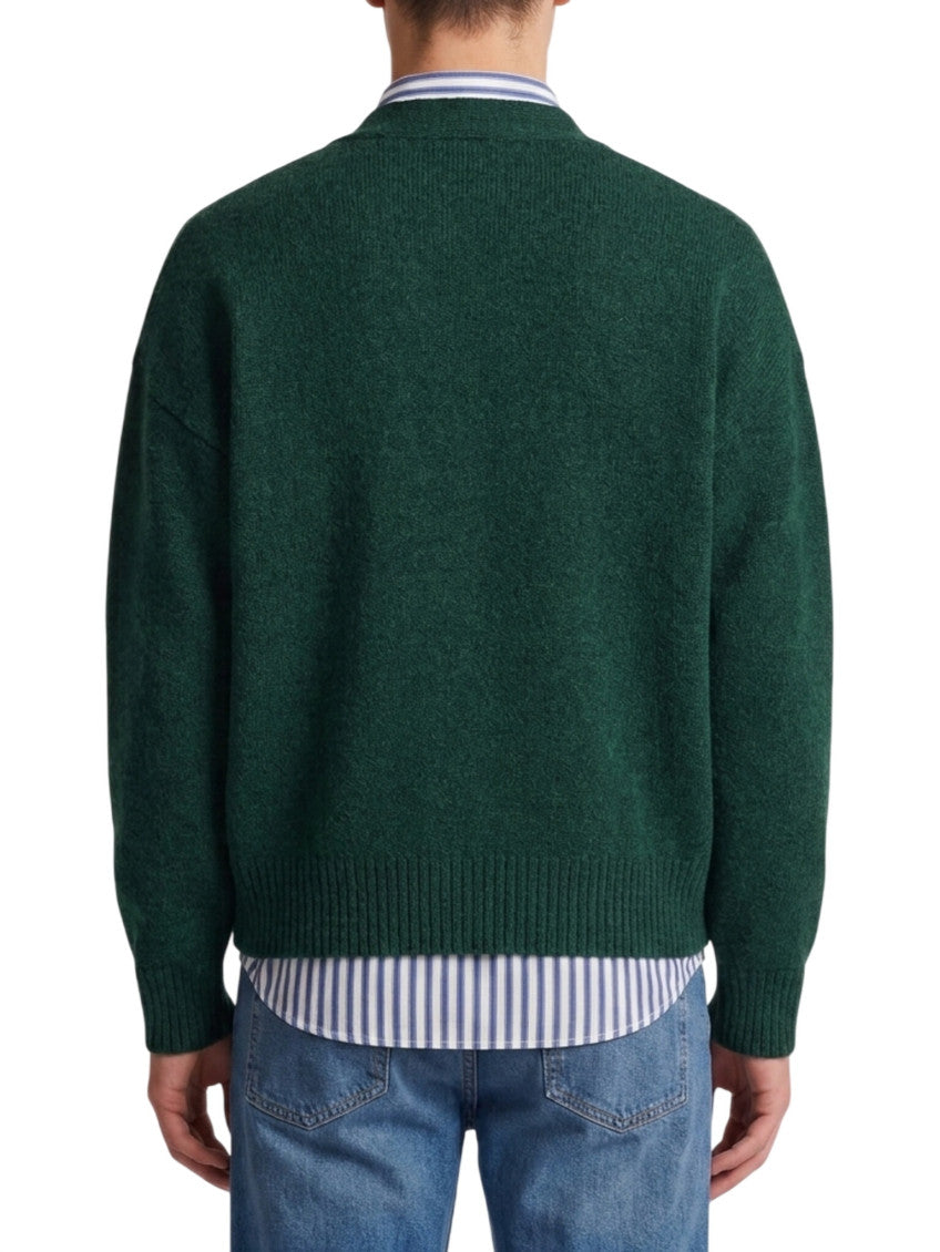 Green V Neck Cardigan 3